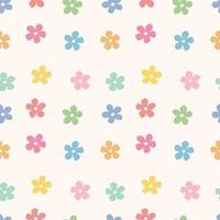 Colorful floral pattern with tiny flower doodles, vector repeat