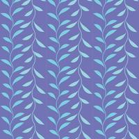 Blue leaf vector pattern, seamless botanical print, garland background