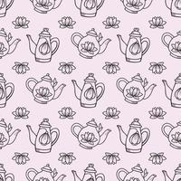 Teapot seamless repeat pattern vector background