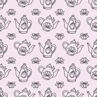 Teapot seamless repeat pattern vector background