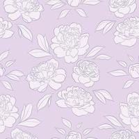 Floral vector pattern, peony repeat pattern vector background