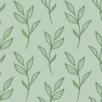 Natural leaf vector pattern with leaves, seamless background