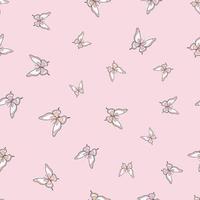 Pink butterfly vector pattern, repeat pattern background