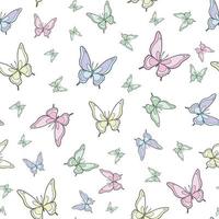 Vector butterfly seamless repeat pattern background.