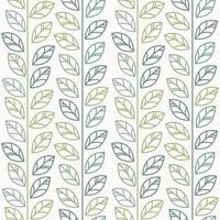 Green and white leaf vector pattern, seamless botanical print, garland background