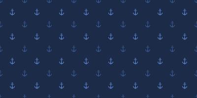 Anchor seamless repeat pattern vector background, dark blue.