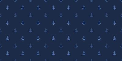 Anchor seamless repeat pattern vector background, dark blue.