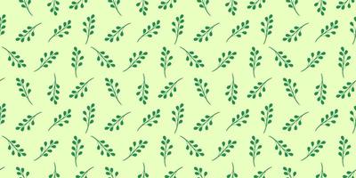 Vector background with green leaves, nature inspired pattern