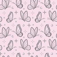 Magical butterfly seamless vector pattern