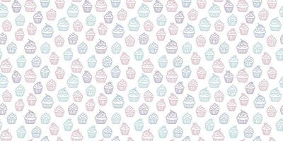 Colorful cupcakes seamless repeat pattern background vector