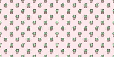 Cactus, cacti simple seamless repeat pattern background. vector