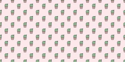 Cactus, cacti simple seamless repeat pattern background. vector