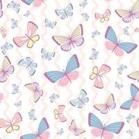 Vector butterfly spring pattern, seamless repeat background