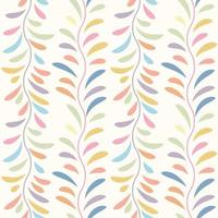 Colorful, pastel leaf vector pattern, seamless botanical print, garland background