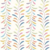 Colorful, pastel leaf vector pattern, seamless botanical print, garland background