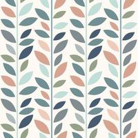 Colorful leaf vector pattern, seamless botanical print, garland background