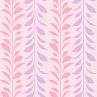 Pastel pink and purple leaf vector pattern, seamless botanical print, garland background