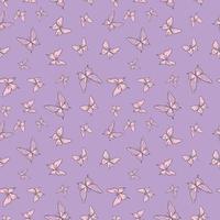 Purple butterfly vector pattern background.