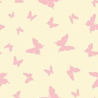 Vector butterfly seamless repeat pattern, yellow and pink background.