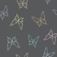 Vector butterfly seamless repeat pattern background.