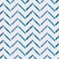 Vector chevron pattern with decorated element, blue geometric abstract background