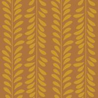 Brown leaf vector pattern, seamless botanical print, garland background