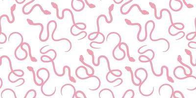 Pink snakes seamless repeat pattern background vector