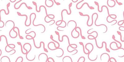 Pink snakes seamless repeat pattern background vector