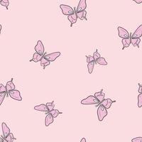 Pink butterfly vector pattern background.