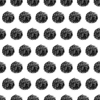 patrón sin costuras con frotis de garabatos de círculo negro dibujado a mano. textura grunge abstracta. ilustración vectorial vector