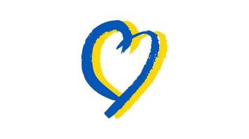 Hand drawn heart in Ukrainian colors vector