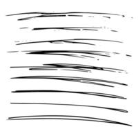 Lines hand drawn grunge set. Abstract black doodle lines isolated on white background. Vector illustration