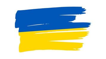 Ukrainian national flag in grunge style. Painted with a brush stroke flag of Ukraine. Vector illustration