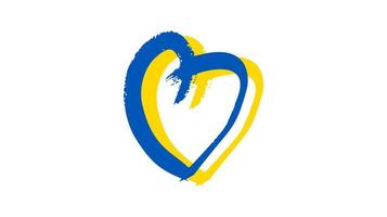 Hand drawn heart in Ukrainian colors vector