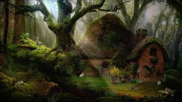 vacker natur bakgrund förtrollade hobbit hus rådjur video