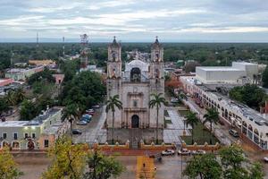 Merida, Mexico - May 24, 2021 -  Cathedral of San Gervasio, a historic Church in Valladolid in the Yucatan peninsula of Mexico. photo