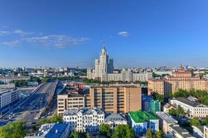 Panoramic view of the Moscow skyline in the evening, in Russia. photo