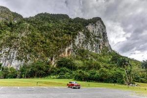 Vinales, Cuba - January 10, 2017 -  Classic Pontiac in the Vinales valley, north of Cuba. photo