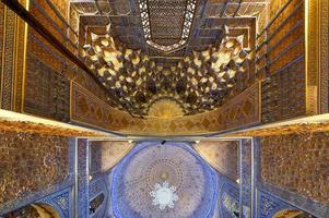 Samarkand, Uzbekistan - Jul 10, 2019 -  Gur-Emir Mausoleum of Tamerlane and his family in Samarkand, Uzbekistan. The building complex dates from the 15th century. photo