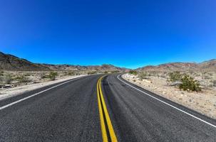 Open road in Joshua Tree National Park in California. photo