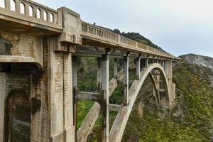 Rocky Creek Bridge, spandrel arch bridge in California, Big Sur in Monterey County, USA photo