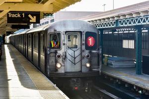 Bronx, New York - January 31, 2016 -  MTA 242 Street Station Van Cortlandt Park in the New York City Subway System. It is the terminus of the 1 train line in the Bronx. photo