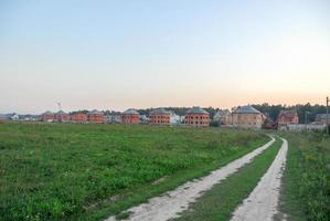 Russian dachas under construction outside of Moscow, Russia photo