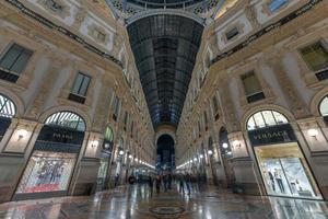 Milan Vittorio Emanuele II Gallery in Milan, Italy. It is Italy's oldest active shopping mall and a major landmark of Milan, Italy, 2022 photo