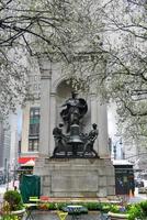 New York City - Mar 29, 2020 -  Memorial to James Gordon Bennet, the founder, editor and publisher of the New York Herald and a major figure in the history of American newspapers. photo