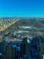 Aerial view of New York City looking from Midtown Manhattan unto Central Park. photo