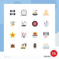 User Interface Pack of 16 Basic Flat Colors of eco protection mail user human Editable Pack of Creative Vector Design Elements