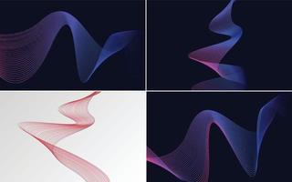 Collection of geometric minimal lines pattern set vector