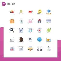 paquete de 25 colores planos creativos de elementos de diseño de vectores editables de burbujas de comentarios de relajación feliz globo
