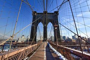 puente de brooklyn, invierno - nueva york foto